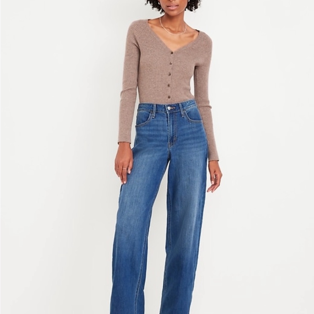 Old Navy Wow Wide Leg High Waisted Jeans 16 Petite